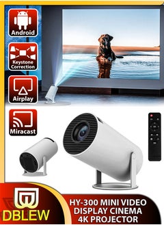 اشتري 120ANSI Lumens HD Smart Projector Android 11 Portable Mini Cinema 130 Inches Screen Display Lamp 4K Home Movie Theater Gaming Video Presentations 180 Degree Rotating Screen Mobile Phone Projection في الامارات