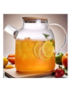 اشتري Glass Pitcher, Glass Cold Kettle, Hot and Cold Glass TeaPot, Heat Resistant Glass Teapot, Borosilicate Glass Tea Pots for Blooming and Loose Leaf Tea Maker (1.6L, B) في الامارات