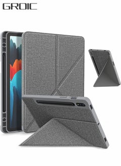 Buy Case for Samsung Galaxy Tab S8 Plus 2022 / S7 FE 2021 / S7 Plus 2020 12.4'', High Quality PU Leather and TPU Back Cover, Multi Viewing Angle, Slim Folding Stand Cover, Auto Wake/Sleep with S Pen Stand in UAE