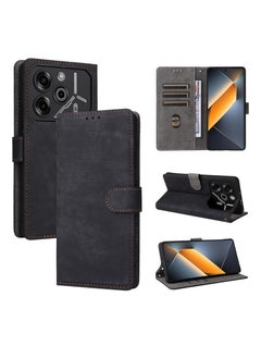 Buy Phone Case for Tecno Pova 6 Pro with RFID Security Protection Flip PU Leather Wallet Case with Card Holder Shockproof Protective Cover in Saudi Arabia