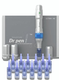 اشتري Dr. Pen Ultima A6 Microneedle Derma Pen Electric Cordless Professional Skin Care Kit with 10pcs 36 Needles, 2pcs 12 Needles في السعودية