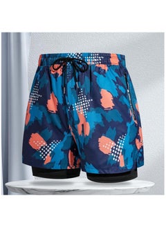 اشتري Fashionable Men's Double-Layer Quick Drying Beach Swimming Shorts في الامارات