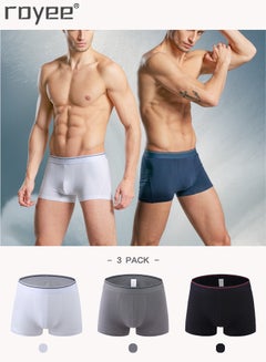 Buy 3Pack Pure cotton of Men's underwear，Mid rise flat angle pants, knitted pure cotton for comfortable and breathable underwear in Saudi Arabia