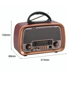 Buy Radio NS-8128BT Wireless Rechargeable Radio Fm Classsic in Saudi Arabia