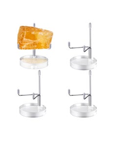 اشتري Adjustable Metal Arms Display Stand Easel, 4 Pcs Crystal Display Stand, Clear Display Easel Stands Pedestal, with Acrylic Base, Small Collectibles Display Stands for Mineral Agate Collectibles في السعودية