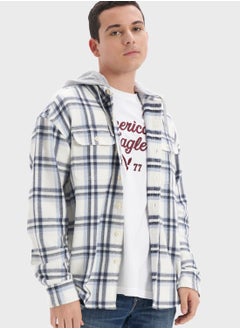 Buy Checked Hooded Regular Fit Shirt in UAE