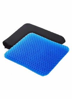 Buy Gel Seat Cushion Double Thick Egg Seat Cushion with Non slip Cover, Coccyx Cushion for Back & Sciatica Pain Office chair Car Seat Cushion Honeycomb Breathable Design, Durable, Portable in Saudi Arabia
