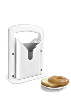 Buy Bagel Slicer, Original Universal Slicer with Safe Grip and Safety Shield, Home Kitchen Bread Slicing Gadget for Bagels, Breads, Muffins, Buns, Rolls, White in Saudi Arabia