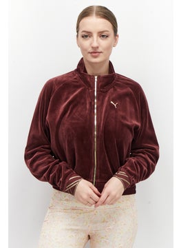 اشتري Women Brand Logo Sports Jacket, Maroon في الامارات