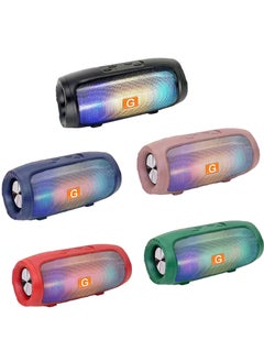 Buy Wireless Bluetooth Speaker Subwoofer Outdoor Portable Home Colorful Lights Desktop Multifunctional Radio Mini Sounder colored lights in UAE