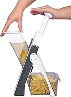 Buy Vegetable Cutter, Swift Multifunctional Vegetable Slicer with Stainless Steel Blades, Manual Food Cutter for Chef and Household (Grey) in Egypt