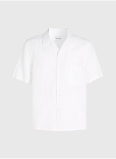 Buy Men's Linen Cotton Pocket Shirt -  linen cotton blend, White in UAE