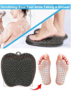 Buy Large Foot Scrubber Mat for Use in Shower Shower Foot Cleaner to Eliminate Calluses Dead Skin Foot Massage Mat for Men and Women to Soothe Achy Feet with Non Slip Suction Cups in Saudi Arabia
