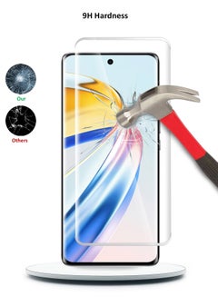 اشتري واقي شاشة من الزجاج المقسى بحواف منحنية ممتازة وغراء كامل للأشعة فوق البنفسجية لهاتف Honor X9b 5G 2023 شفاف في الامارات