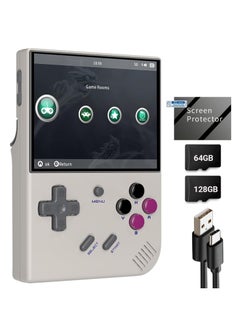 اشتري RG35XX Plus Linux Handheld Game Console, 3.5'' IPS Screen, Pre-Loaded 10143 Games, 3300mAh Battery, Supports 5G WiFi Bluetooth HDMI and TV Output (64 + 128 GB, Grey) في السعودية