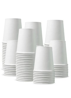 Buy 150 White Disposable Paper Cups for Hot & Cold Drinks 4oz in UAE