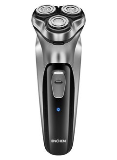 اشتري Electric Razor for Men, Rechargeable Electric Rotary Shaver, Washable Shaving Head, USB Type-C 1 Hour Fast USB Charging, 3D Floating Head, Gifts for Fathers（Silver） في الامارات