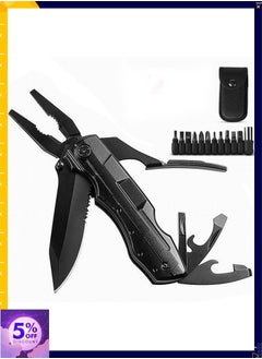 Buy Pocket Multitool Saw, Plier, Screwdriver, Bottle Opener, Foldable Built with Full Stainless Steel, Camping Emergency Outdoor Tool (9 IN 1) in UAE