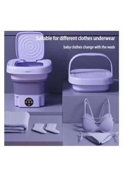 Buy Portable Mini Folding Clothes Washing Machine, Bucket Automatic Mini Household Underwear Foldable Bucket Washer Baby Clothes Washing Machine, Suitable for Travelling, Camping, Apartment Dorm in Saudi Arabia