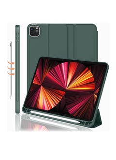 Buy New iPad Pro 12.9 Inch Case 2022/2021/2020(6th/5th/4th Gen) with Pencil Holder,Smart iPad Case [Support Touch ID and Auto Wake/Sleep] with Auto 2nd Gen Pencil Charging (Green) in Egypt