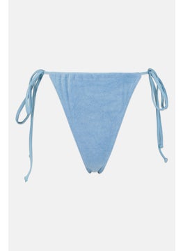 اشتري Women Textured Pull On Bikini Bottom, Blue في الامارات