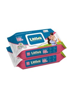 Buy Soft Cleansing Baby Wipes Lid 80 Wipes (Pack Of 2) in Saudi Arabia