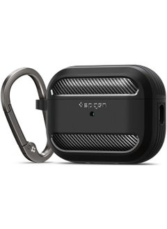 اشتري Spigen Rugged Armor for Airpods Pro 2 Case Cover with Carabiner - Matte Black في الامارات