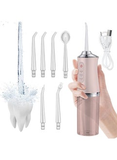 Buy Upgraded version Water Flosser,USB Rechargeable 3 Modes,Waterproof and 6 Dental Jet Nozzles,Professional Cordless Dental Oral Irrigator,Braces Cleanner,220Ml Cleanable Water Tank Pink in Saudi Arabia