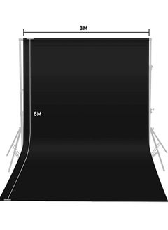 اشتري Padom 10X20 ft(3X6M) Black Photography Backdrop Solid Color Background,Photo Studio,Collapsible High Density Screen for Video Photography and Television, Non-Gloss Reflective Fabrication في الامارات