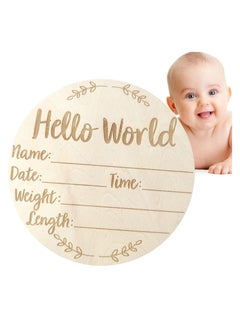 Buy Baby Announcement Sign, Newborn Baby Announcement Sign, 5.9 Inch Hello World Newborn Welcome Sign for Baby Shower, Photo Prop, Hospital, Nursery, New Parents (E) in Saudi Arabia