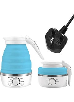 Buy Camping Kettle Electric, Foldable Kettle, Adjustable Temperature Travel Kettle, Food Grade Silicone with Dual Voltage Detachable Power Cord for Camping and Hiking, 110-220V (blue) in Saudi Arabia