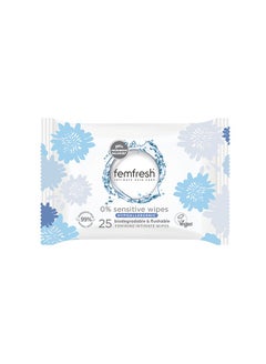 اشتري Femfresh 0% Sensitive Intimate Wipes Pack of 25 wipes في الامارات