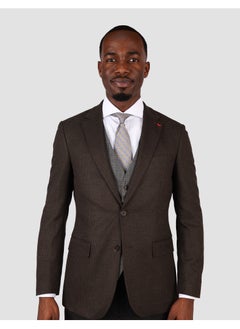 Buy DS Damat Combined Brown Slim Fit Suit in UAE