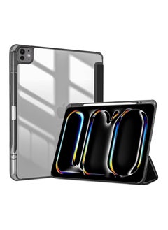 اشتري iPad Pro 13 Inch Case with Pencil Holder 2024 (M4/7th Gen), 2024 iPad Pro M4 13 Cover Clear Transparent Back, Soft TPU Bumper iPad M4 13 cover for A2925 A2926 A3007 Black في الامارات