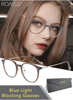 Buy Women's Blue Light Blocking Glasses, Blue Light Filter Computer Reading Gaming TV Phones Round Eyeglasses, Fashion Anti Eyestrain Headache Eyewear in Saudi Arabia