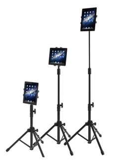اشتري iPad Tripod Stand, Height Adjustable Foldable Floor Tablet Cradle Bracket Tripod Stand for Apple iPad, iPad Mini and All Other 7-10 Inch Pcs With Carrying Case في الامارات