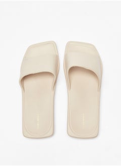 اشتري Solid Square Toe Slip On Slide Slippers في الامارات