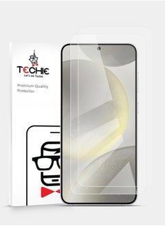 Buy 2 Pack HD Tempered Glass Screen Protector for Samsung Galaxy S24 2024 - Anti Reflection Anti Bubbles 9H Hardness 0.33 mm Rounded Edges Easy Installation in Saudi Arabia