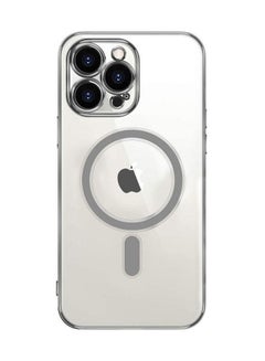اشتري iPhone 13 Pro Classic Series Magsafe Case Wireless Charging Compatible Clear Cover with Electroplating Frame Camera Lens Protection Design Silver في الامارات