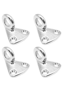 اشتري Heavy Steel Fender Hook, Hardware Outdoor Wall Pad Eye Stainless Marine Hanger Eye Plate Hook, for Cabinet, Deck, Garden, Shop, Basement, Warehouse, Coat Hook Heavy Duty, SUS316 (4pcs) في السعودية