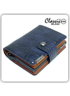 Buy Classic Milano Wallet for men Premium Quality Synthetic Mens Wallet Auto Cardholder (Blue) by Milano Leather in UAE