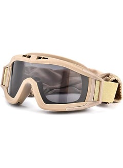 Buy Tactical Airsoft Goggles with 3 Interchangeable Lenses, Windproof, Sandproof and Explosion Proof Ballistic Safety Goggles for Shooting Hunting, Paintball in Saudi Arabia