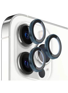 Buy Camera Lens Protector For IPhone 13 Pro Max & 13 Pro Tempered Glass Aluminum Alloy - Blue Navy in Egypt