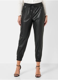 Buy High Rise Faux Leather Pants in Saudi Arabia