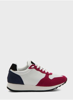 Buy Faux Suede Colourblock Tennis Sneaker in UAE