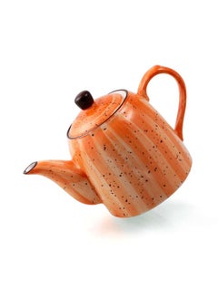 Buy Porcelain Decorative Orange Coffee Pot 350 ml in UAE