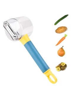 Buy Vegetable Peeler with Storage Box, Potato Peeler for Kitchen, Multifunctional Stainless Steel Peeler for Vegetables, Fruits, Potatoes, Carrots, Apples (blue) in Egypt