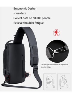 اشتري Anti Theft Sling Bag USB Charge Sport Crossbody Anti-Theft Shoulder Backpack Anti-Theft Sling Chest Bag في الامارات