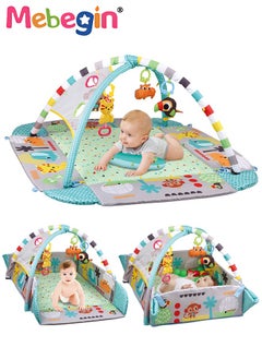 اشتري 5 in 1 Baby Gym Play Mat and Newborn Activity Center with 30 Balls 12 Music,Baby Activity Gym Tummy Time Mat, Push Toys for Toddler for Sensory Exploration,Boys Girls Ball Pit Toys في السعودية