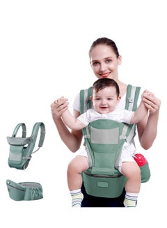 Buy Baby Hip Carrier Waist Stool Baby Carrier with Storage Box Baby Lumbar Seat Holder Breathable Baby Travel Carrier Green in UAE
